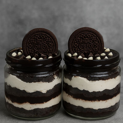 "Oreo Chocolate Fresh Cream Cake Jar Set of 2 - Click here to View more details about this Product